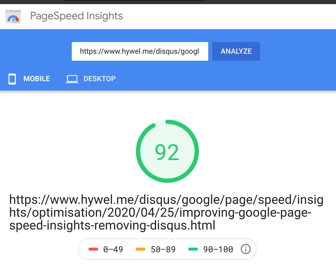 google page speeds before lazy loading images
